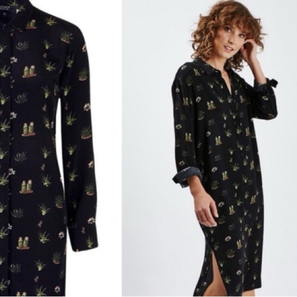 TOPSHOP CACTUS PRINT SHIRT DRESS - Picture 3 of 16